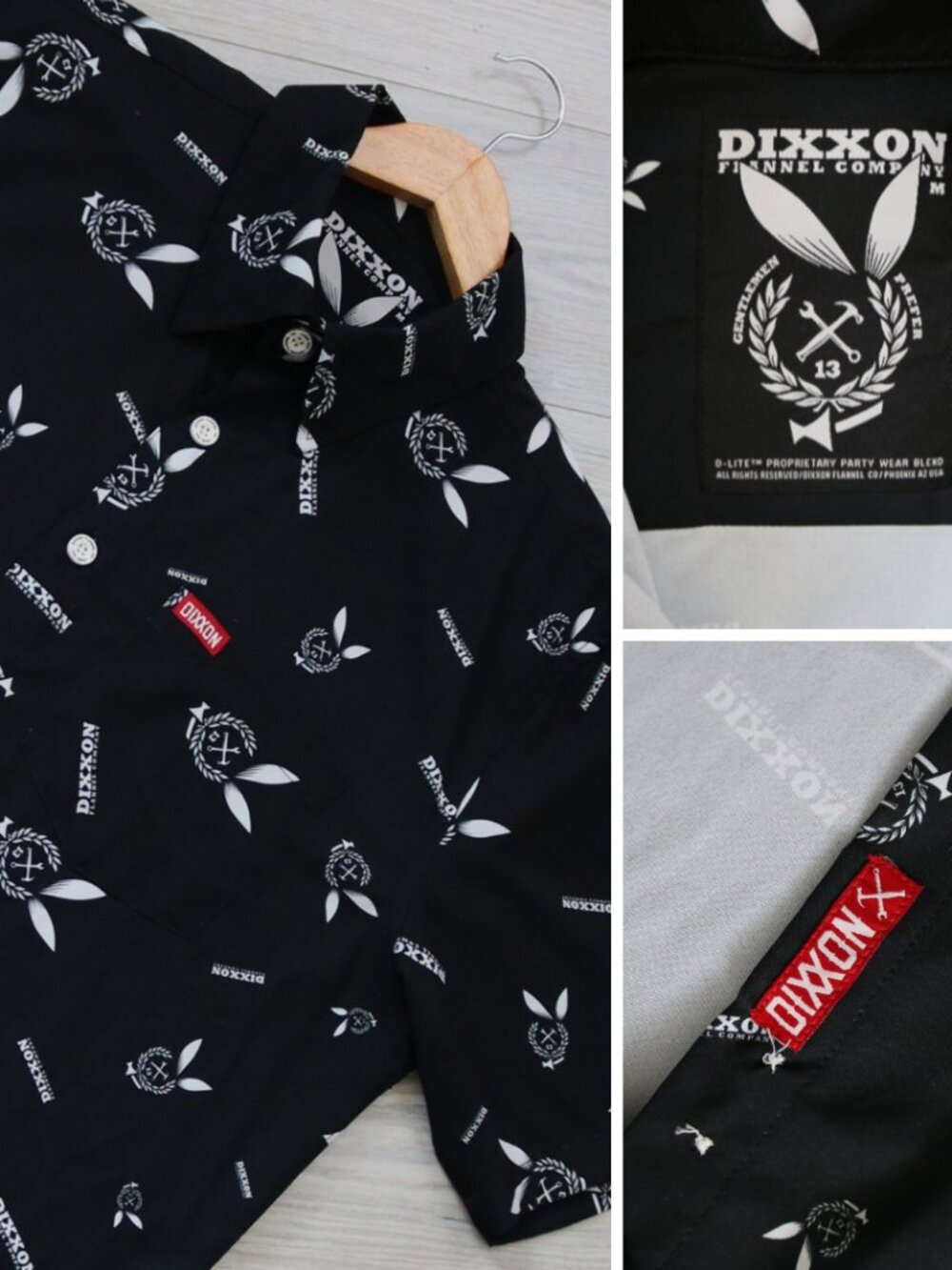 DIXXON 'THE GENT' Men's Black Limited Playboy D-Lite Party Shirt Size Medium